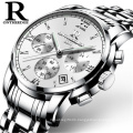 High Quality ONTHEEDGE 026 Mens Luxury Brand Wrist Watches Waterproof Full Steel Function Business Chronograph Calendar Watch